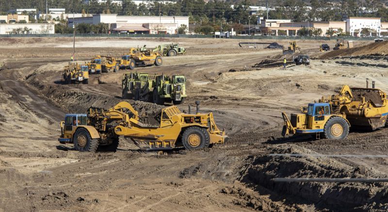 Land Grading Equipment in Action